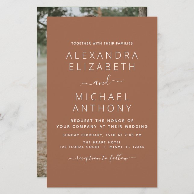 Budget Foto Terracotta Boho Wedding Simple (Vorne/Hinten)