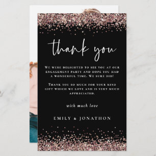 Budget Foto Verlobung Rose Gold Glitzer Dank