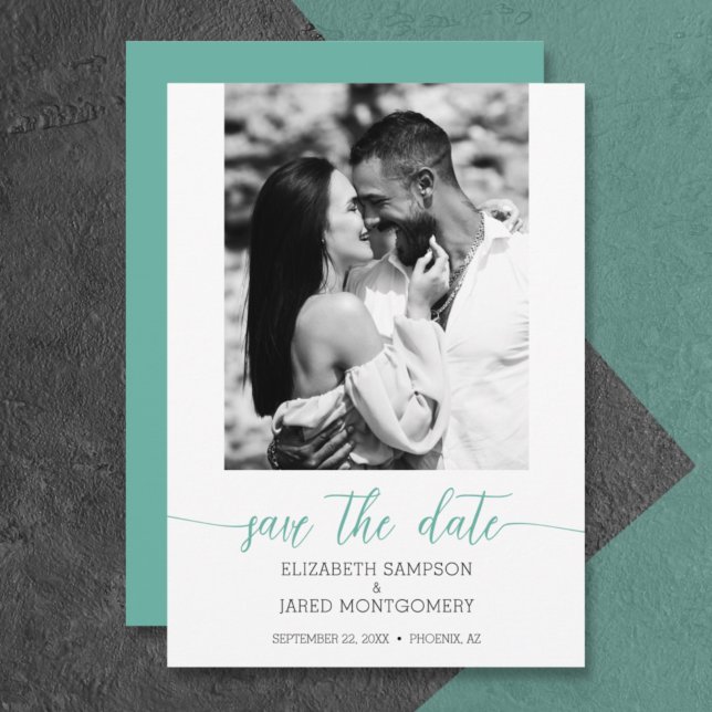 Budget Foto Wedding Aqua Save the Date (Von Creator hochgeladen)