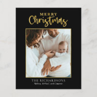 Budget Foto Weihnachten Gold Fohlen Moderne Karte