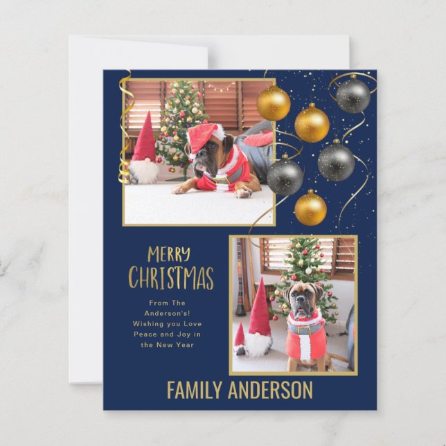 BUDGET FOTO Weihnachten oder Feiertage Card Gold T (Vorderseite)
