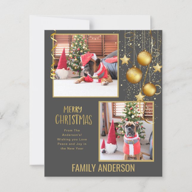 BUDGET FOTO Weihnachten oder Feiertage Card Gold T (Vorderseite)