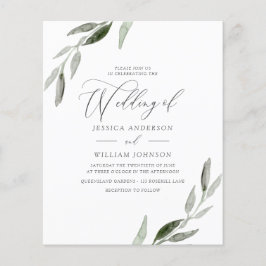 Budget Friendly Elegant Leaf Hochzeit Einladung