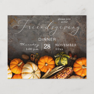 Budget Friendsgiving Erntedank Dinner Pumpkins Flyer