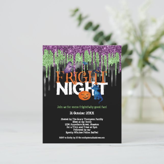 Budget Fright Night Glitzer Tropfen Halloween-Part (Stehend Vorderseite)