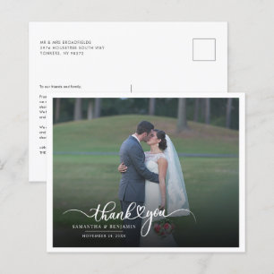 Budget Frischvermählte Hochzeit Foto Danksagungska