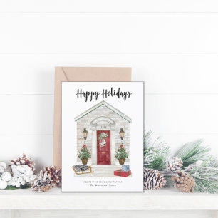 Budget Frohe Feiertage Landhaus Weihnachtskarte Flyer