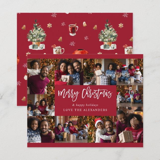 Budget Frohe Weihnachten 10 Multi Foto - Rot (Vorne/Hinten)