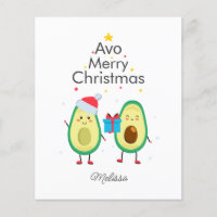 Budget Frohe Weihnachten Avocado Gag Custom Card