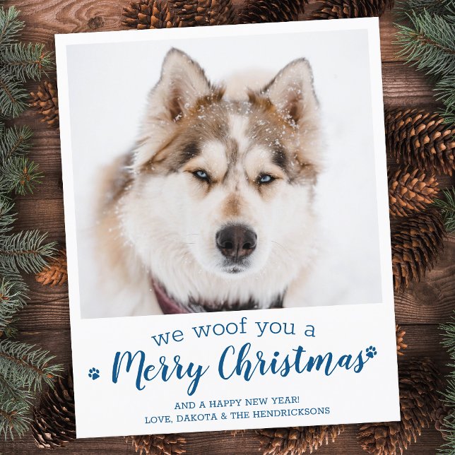 Budget Frohe Weihnachten Custom Dog Pet Foto Card (Von Creator hochgeladen)