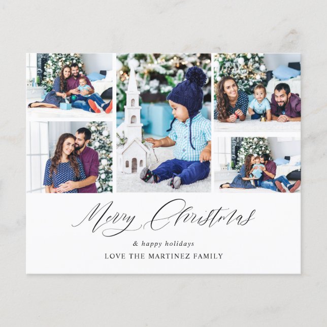 Budget Frohe Weihnachten Ele Chic 5 Foto Flyer (Vorne)