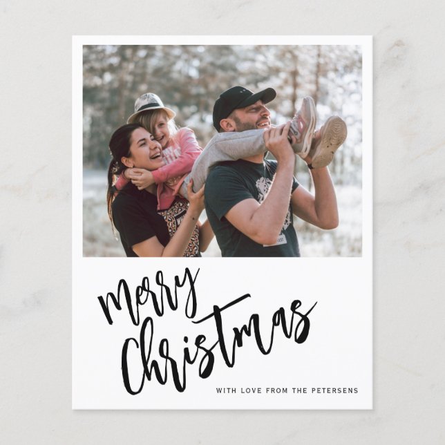 Budget Frohe Weihnachten Foto einfache Weihnachtsk (Vorderseite)