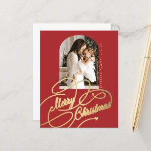 Budget Frohe Weihnachten Foto elegante Urlaubskart