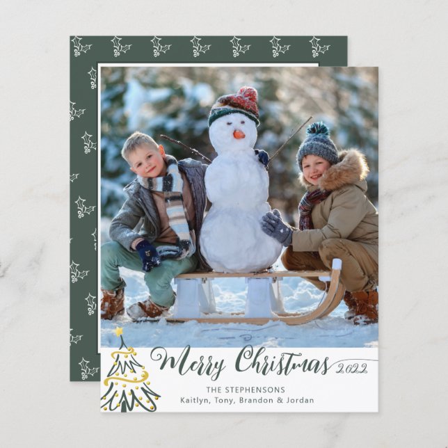 Budget Frohe Weihnachten Foto Jahr in Überprüfung (Vorne/Hinten)