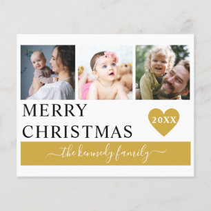 Budget Frohe Weihnachten Gold Herz 3 Foto Collage