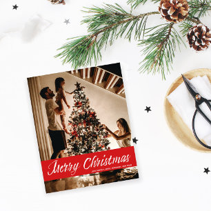 Budget Frohe Weihnachten Handschrift & roter Flyer