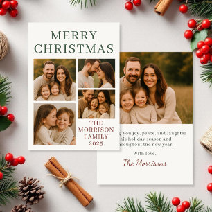 Budget Frohe Weihnachten Moderne Foto-Feiertagskar Einladung