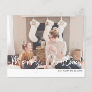 Budget Frohe Weihnachten Modernes Handwriting Foto Flyer