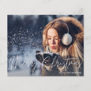 Budget Frohe Weihnachten Modernes Script Foto 2 Flyer