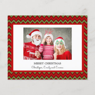 Budget Frohe Weihnachten Red Green Foto Card Flyer