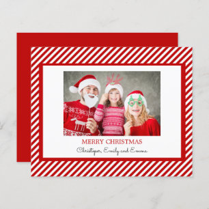 Budget Frohe Weihnachten Red White Foto Card