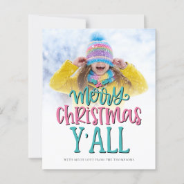 Budget Frohe Weihnachten Y'All Foto Script Card