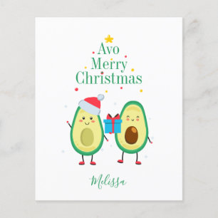 Budget Frohe Weihnachts Avocado Illustration Custo