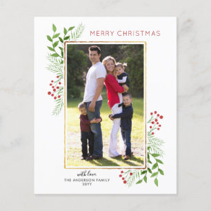 Budget Frohe Weihnachts-Blätter Foto Weihnachtskar