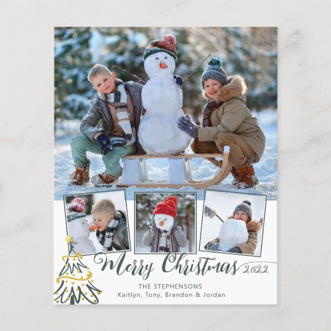 Budget Frohe Weihnachtsbaum 4 Foto Jahr in Überprü (Vorderseite)