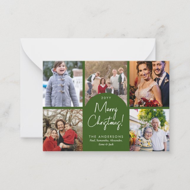 Budget Frohe Weihnachtsfeier 5 Familienurlaub Foto Mitteilungskarte (Vorderseite)