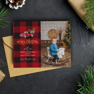 Budget Frohe Weihnachtswagen & Buffalo Karo Foto Flyer