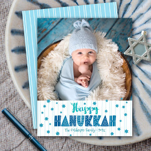 Budget Frohes Chanukka-Foto-Spaß Blaue Sterne Kart