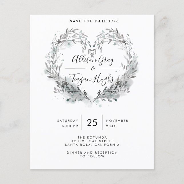 Budget Frost Save the Date Flyer (Vorderseite)