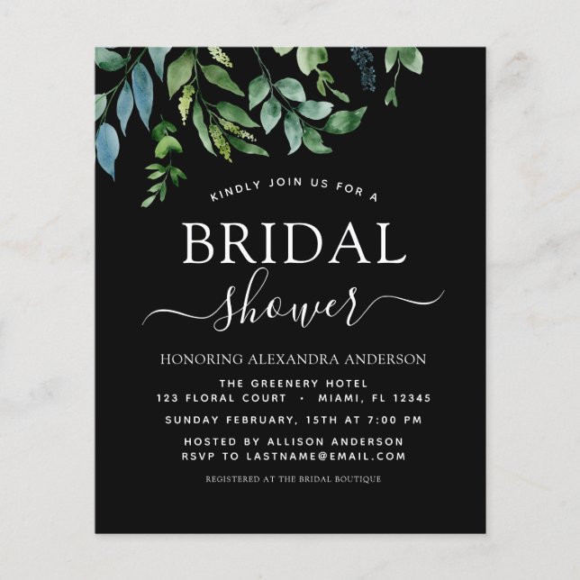 Budget Frühjahr Brautparty Schwarze Grüne (Vorderseite)