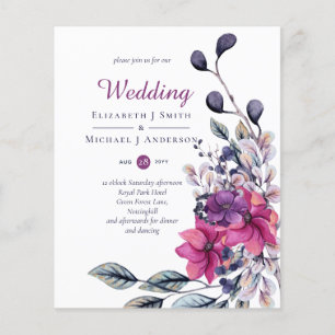 BUDGET Fuchsia Lila Pink Wedites Einladungen Flyer