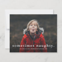 Budget Funny Naughty 3 Foto Weihnachtskarte
