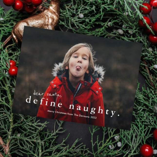 Budget Funny Naughty 3 Foto Weihnachtskarte (Von Creator hochgeladen)