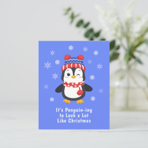 Budget Funny Penguin Weihnachtskarte