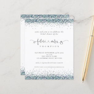 Budget Future Frau Blue Glitzer Brautparty