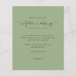 Budget Future Frau Brautparty Sage Green Danke