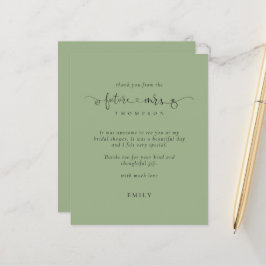 Budget Future Frau Brautparty Sage Green Danke