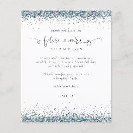 Budget Future Frau Foto Blue Glitzer Vielen Dank