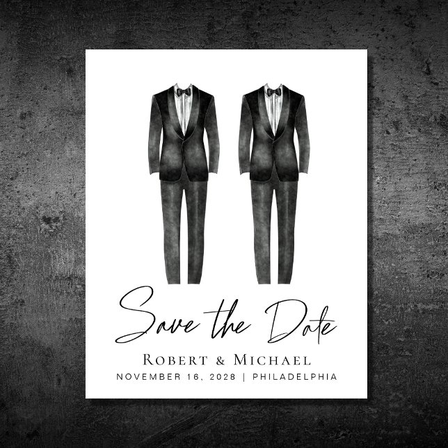Budget Gay Wedding Tuxedo Save the Date (Von Creator hochgeladen)