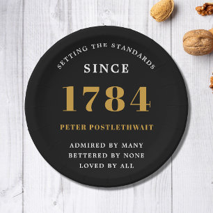 Budget Geburtstag Einladung Schwarzes Gold jedes J Pappteller