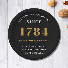 Budget Geburtstag Einladung Schwarzes Gold jedes J Pappteller