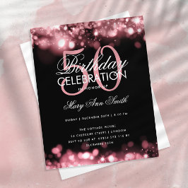 Budget Geburtstag Elegante Rose Gold Glam Lights Flyer