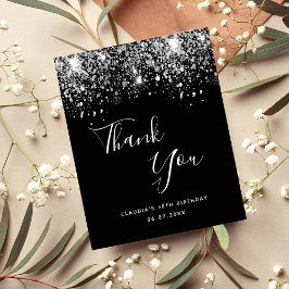 Budget Geburtstag schwarz silber Glitzer vielen Da