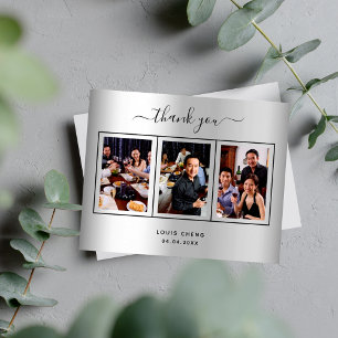 Budget Geburtstag Silber Foto Dank Karte