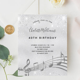 Budget Geburtstag Silber Noten Glitter