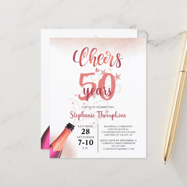 Budget Geburtstagskurse auf # JAHRE Rose Gold (Vorderseite/Rückseite Beispiel)